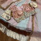 PINK & PASTEL BLUE COLOUR KALI LEHENGA WITH READYMADE BLOUSE & ORGANZA DUPATTA EMBELLISHED WITH GOTA PATTI & BEADS WORK - Kothari Sons