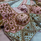 PINK & PASTEL BLUE COLOUR KALI LEHENGA WITH READYMADE BLOUSE & ORGANZA DUPATTA EMBELLISHED WITH GOTA PATTI & BEADS WORK - Kothari Sons