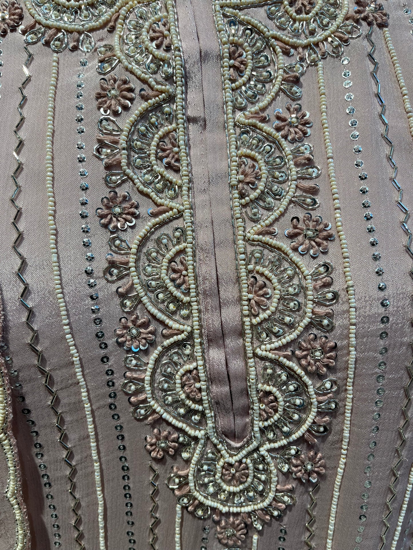 PINK COLOUR CHINON SHARARA SUIT EMBELLISHED WITH PIPS /BEAD WORK