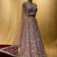 MAUVE COLOR ORGANZA EMBROIDERED  LEHENGA WITH READYMADE BLOUSE WITH NET DUPATTA EMBELLISHED WITH PEARL, SEQUINS & RESHAM EMBROIDERY