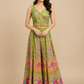 GREEN COLOUR SILK INDOWESTERN DRESS PANT & EMBROIDERED TOP EMBELLISHED WITH CUTDANA & SEQUINS WORK
