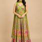 GREEN COLOUR SILK INDOWESTERN DRESS PANT & EMBROIDERED TOP EMBELLISHED WITH CUTDANA & SEQUINS WORK
