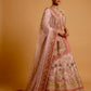 PASTEL PINK COLOUR RAW SILK HAND EMBROIDERED BRIDAL LEHENGA WITH ORGANZA DUPATTA & UNSTITCHED BLOUSE EMBELLISHED WITH ZARDOZI, PEARL & RESHAM EMBROIDERY ( DELIVERY IN 25-30 DAYS ) - Kothari Sons