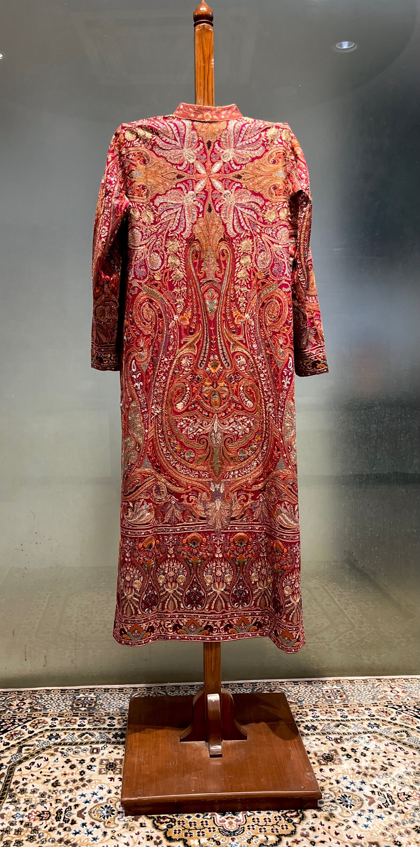 MAROON COLOUR GEORGETTE HAND EMBROIDERED JACKET EMBELLISHED WITH AARI & ZARI WORK ( DELIVERY IN 40-50 DAYS )
