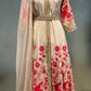 OFF WHITE COLOUR CREPE TISSUE FRONT SLIT KURTA WITH NET DUPATTA EMBELLISHED WITH SEQUINS & RESHAM WORK