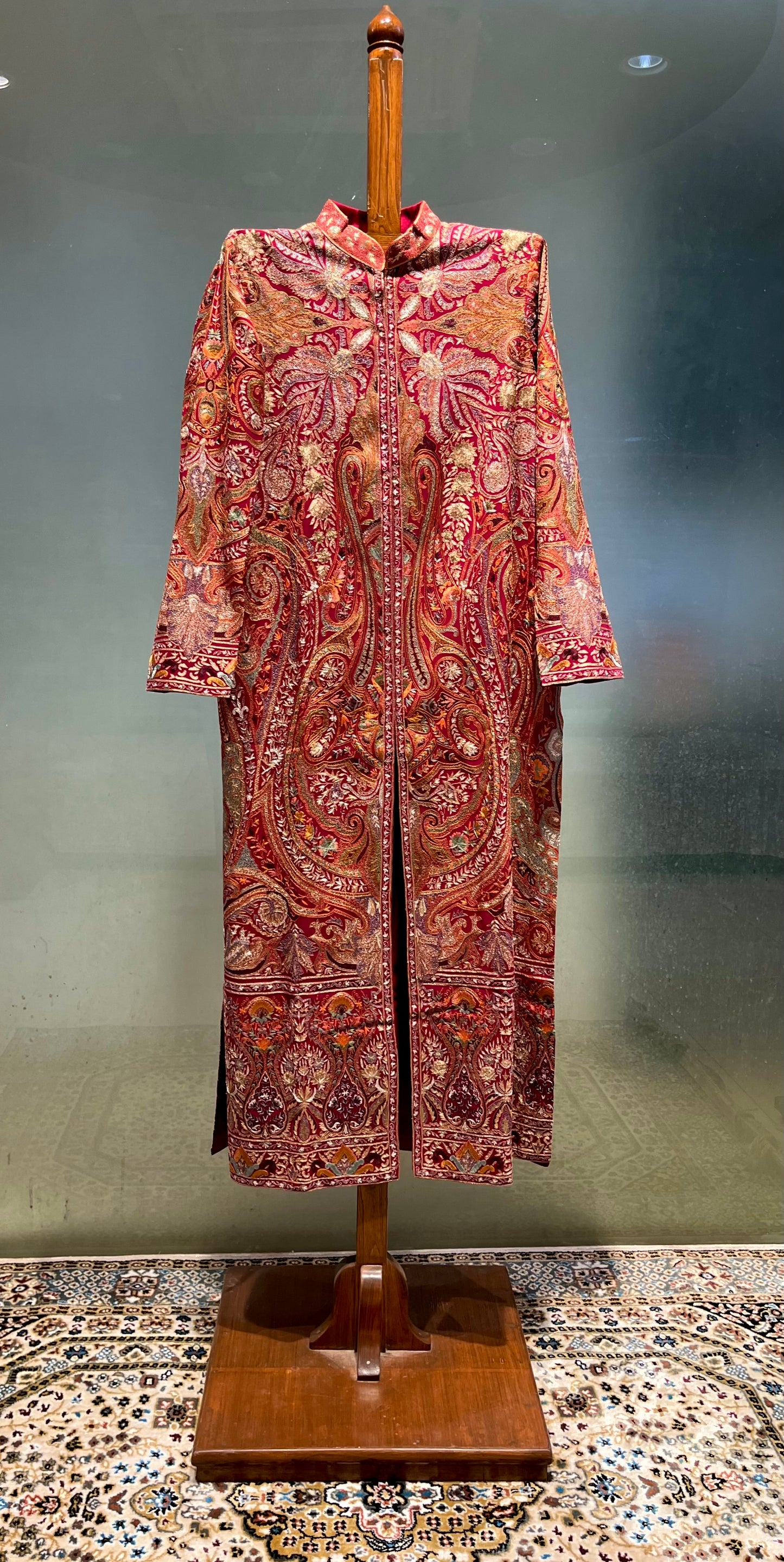 MAROON COLOUR GEORGETTE HAND EMBROIDERED JACKET EMBELLISHED WITH AARI & ZARI WORK ( DELIVERY IN 40-50 DAYS )