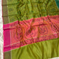 GREEN COLOUR CHANDERI COTTON SAREE