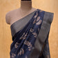 BLUE COLOUR ZARI CHECK ART SILK SAREE