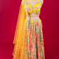 MULTI COLOUR CREPE SILK SEQUINS SKIRT WITH EMBROIDERED BLOUSE & NET DUPATTA EMBELLISHED WITH CUTDANA & SEQUINS WORK