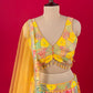 MULTI COLOUR CREPE SILK SEQUINS SKIRT WITH EMBROIDERED BLOUSE & NET DUPATTA EMBELLISHED WITH CUTDANA & SEQUINS WORK