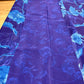 SAPPHIRE BLUE PURE PLATINUM CHIFFON SAREE WITH SATIN ZARI BORDER