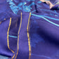 SAPPHIRE BLUE PURE PLATINUM CHIFFON SAREE WITH SATIN ZARI BORDER