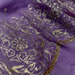 PURPLE COLOUR PURE CHIFFON HAND EMBROIDERED SAREE EMBELLISHED WITH RESHAM WORK