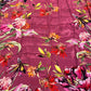 ROUGE PINK COLOUR CHINON FLORAL PRINTED SAREE WITH PRINTED BLOUSE - Kothari Sons