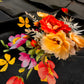 BLACK COLOUR CHINON FLORAL PRINTED SAREE WITH PLAIN BLOUSE - Kothari Sons