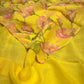 YELLOW COLOUR PRINTED CHIFFON SAREE (30gm)