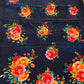 NAVY BLUE COLOUR CHINON FLORAL PRINTED SAREE WITH PLAIN BLOUSE - Kothari Sons