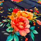 NAVY BLUE COLOUR CHINON FLORAL PRINTED SAREE WITH PLAIN BLOUSE - Kothari Sons