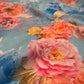 SKY BLUE COLOUR PURE PLATINUM CHIFFON FLORAL PRINTED SAREE WITH SELF PRINTED CREPE SILK BLOUSE - Kothari Sons