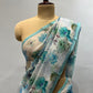 WHITE COLOUR PURE CHIFFON PRINTED SAREE