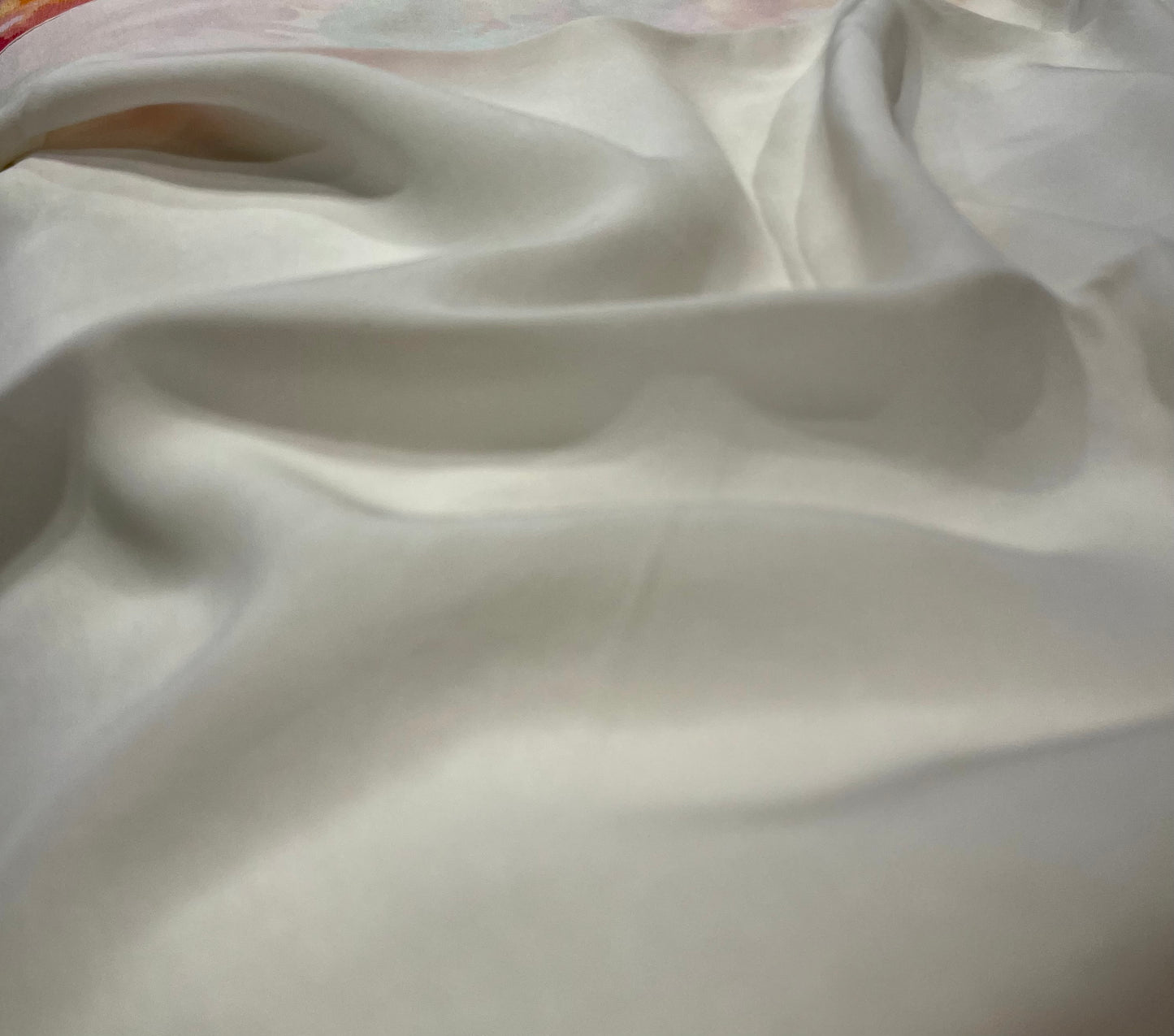 IVORY COLOUR PURE PLATINUM CHIFFON PRINTED SAREE WITH CREPE SILK BLOUSE - Kothari Sons