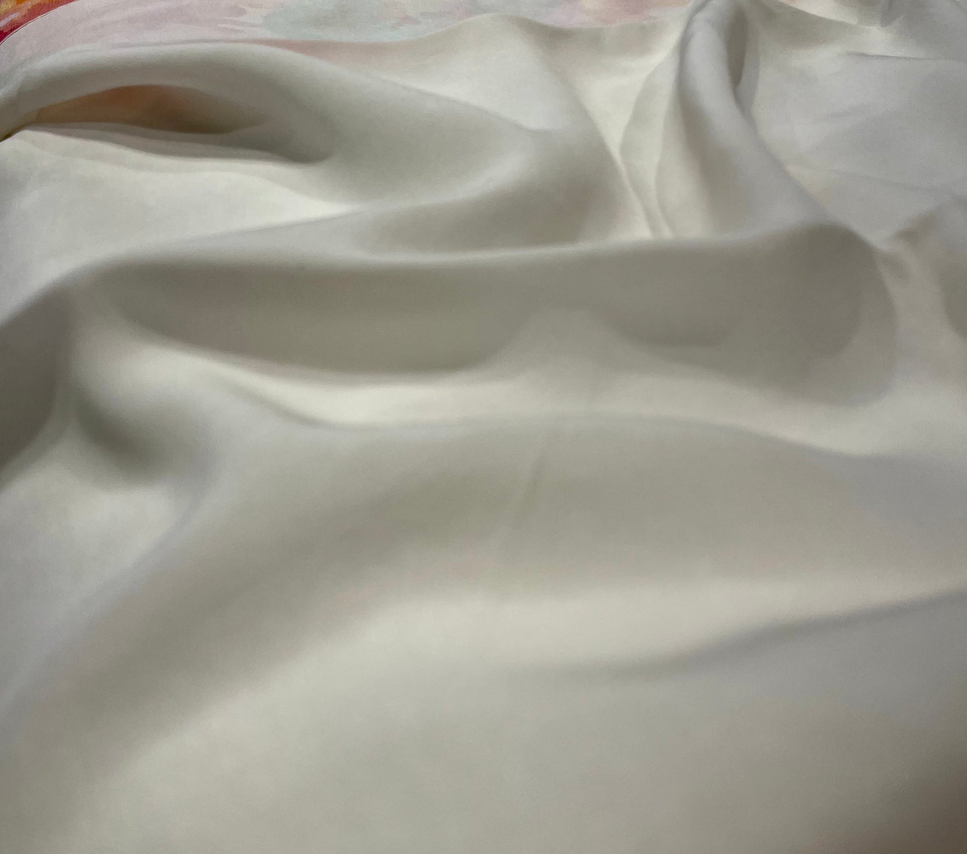 IVORY COLOUR PURE PLATINUM CHIFFON PRINTED SAREE WITH CREPE SILK BLOUSE - Kothari Sons
