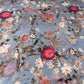 DUSTY BLUE COLOUR PURE PLATINUM CHIFFON FLORAL PRINTED SAREE WITH CREPE SILK BLOUSE - Kothari Sons
