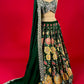 GREEN COLOUR CHINON LEHENGA WITH EMBROIDERED BLOUSE EMBELLISHED WITH SEQUINS AND CUTDANA WORK