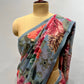 GREY COLOUR PURE CHIFFON FLORAL PRINTED SAREE