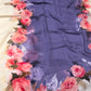 DUSTY VIOLET COLOUR PURE PLATINUM CHIFFON PRINTED SAREE WITH SELF PRINTED BLOUSE - Kothari Sons