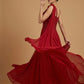 RED COLOUR CHINON EMBROIDERED GOWN EMBELLISHED WITH SEQUINS & BEADS WORK - Kothari Sons