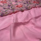 PINK COLOUR PURE PLATINUM CHIFFON FLORAL PRINTED SAREE WITH CREPE SILK BLOUSE - Kothari Sons