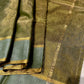 ( DELIVERY IN 25  DAYS ) GREEN COLOUR CHANDERI TISSUE SAREE WITH ZARI CHECKS PALLA