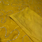 MUSTARD COLOUR CHIFFON SEQUINS EMBROIDERED SAREE WITH CHINON BLOUSE ( DELIVERY IN 10 DAYS )