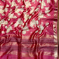 PINK COLOUR PRINTED MUNGA PURE SILK SAREE WITH ZARI BORDER