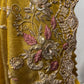 Yellow Tissue jacquard Saree With Hand Embroidered Zardozi And Sequins Work