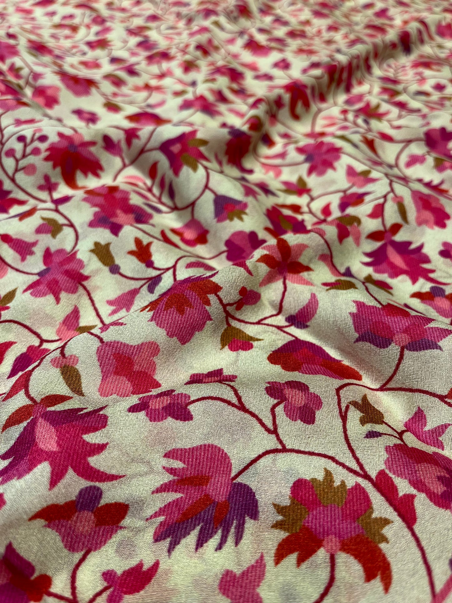 IVORY COLOUR PRINTED SYNTHETIC SAREE WITH UNSTITCHED BLOUSE FOR DRESS CODE