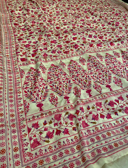 IVORY COLOUR PRINTED SYNTHETIC SAREE WITH UNSTITCHED BLOUSE FOR DRESS CODE
