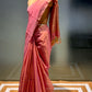 PEACH COLOUR CHANDERI TISSUE SAREE EMBELLISHED WITH ZARI WEAVES