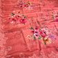 PEACH COLOUR PRINTED SYNTHETIC SAREE WITH UNSTITCHED BLOUSE FOR DRESS CODE
