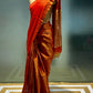 RED COLOUR CHANDERI TISSUE SAREE EMBELLISHED WITH ZARI WEAVES