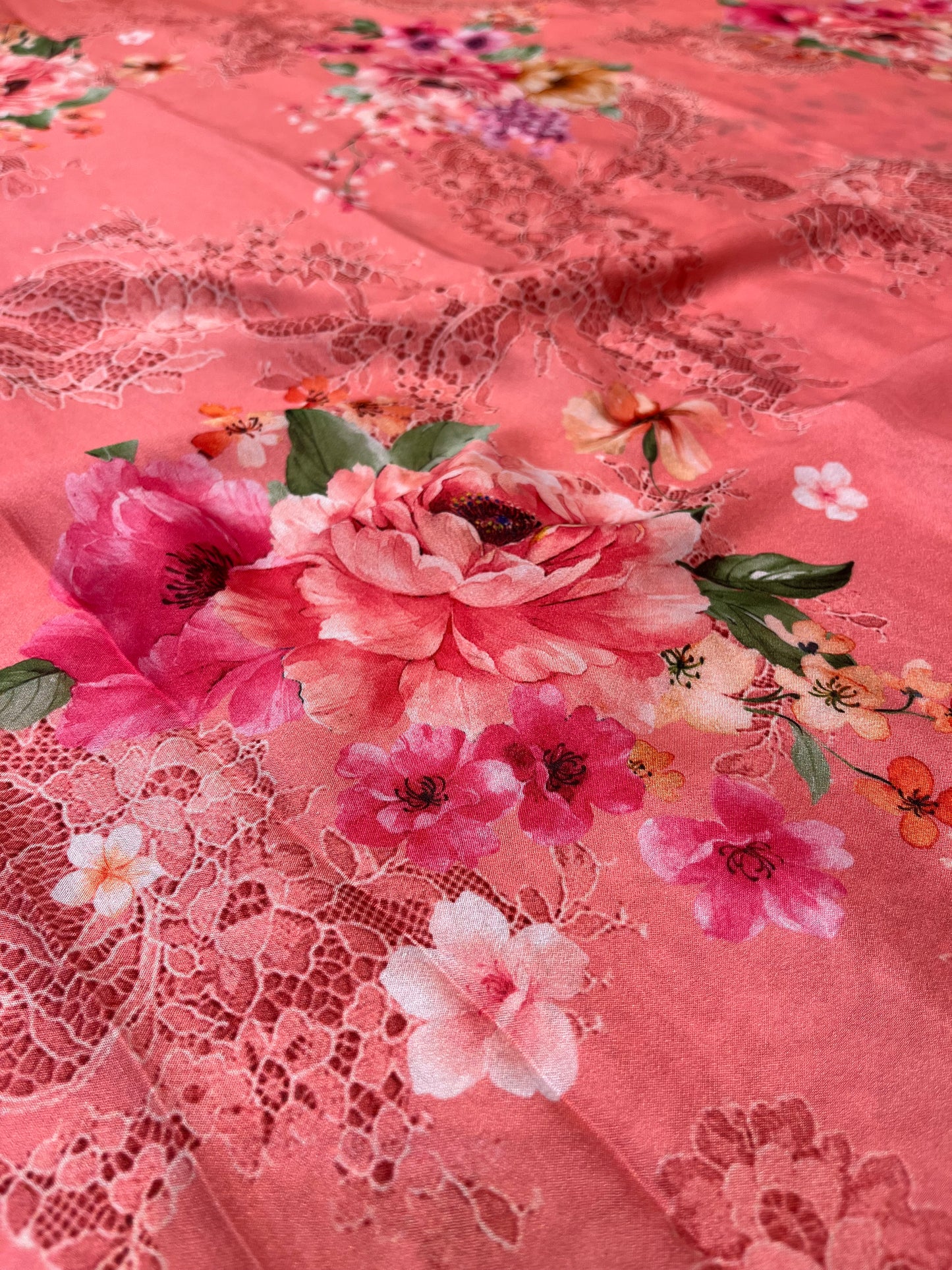 PEACH COLOUR PRINTED SYNTHETIC SAREE WITH UNSTITCHED BLOUSE FOR DRESS CODE