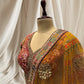 MULTI COLOR  PRINTED, MUSLIN FABRIC, READYMADE BLOUSE AND LEHENGA RESHAM ZARI WORK BORDER AND MUSTARD COLOR DUPATTA  WITH BORDER