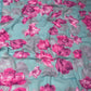 AQUA COLOUR PURE PLATINUM CHIFFON FLORAL PRINTED SAREE WITH SELF PRINTED CREPE SILK BLOUSE - Kothari Sons