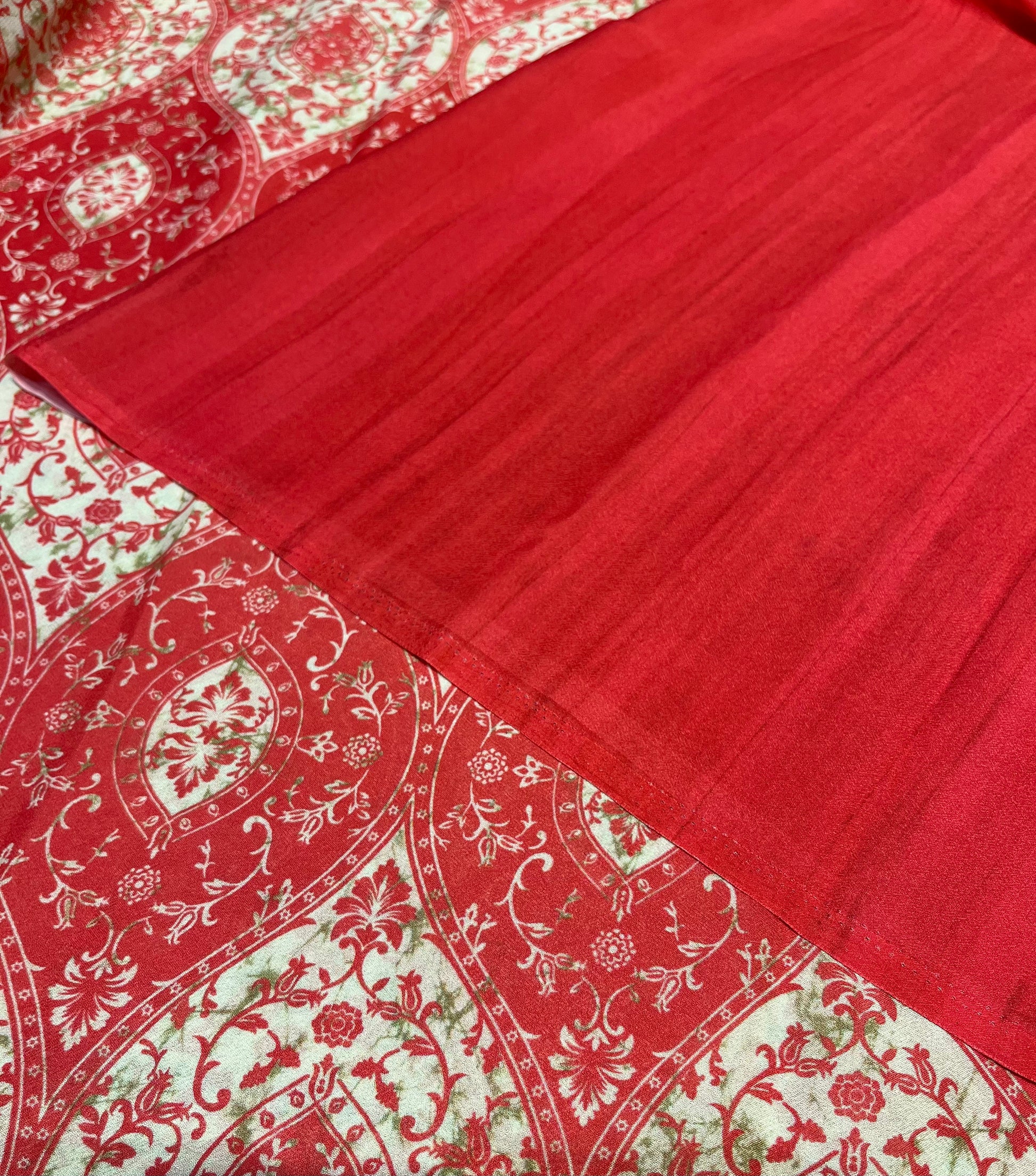 PEACH COLOUR PRINTED SYNTHETIC SAREE WITH UNSTITCHED BLOUSE FOR DRESS CODE - Kothari Sons