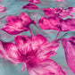 AQUA COLOUR PURE PLATINUM CHIFFON FLORAL PRINTED SAREE WITH SELF PRINTED CREPE SILK BLOUSE - Kothari Sons
