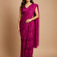 MAGENTA COLOUR PURE PLATINUM CHIFFON PRINTED SAREE WITH CREPE SILK BLOUSE - Kothari Sons