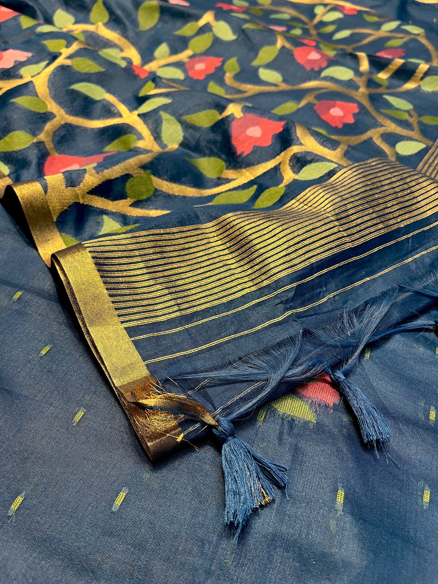 BLUE COLOUR JAMDANI SAREE