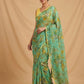 SEA GREEN COLOUR PURE PLATINUM CHIFFON FLORAL PRINTED SAREE WITH CREPE SILK BLOUSE ( DELIVERY IN 15-20 DAYS ) - Kothari Sons