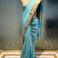 SKY BLUE COLOUR MAHESHWARI SILK SAREE